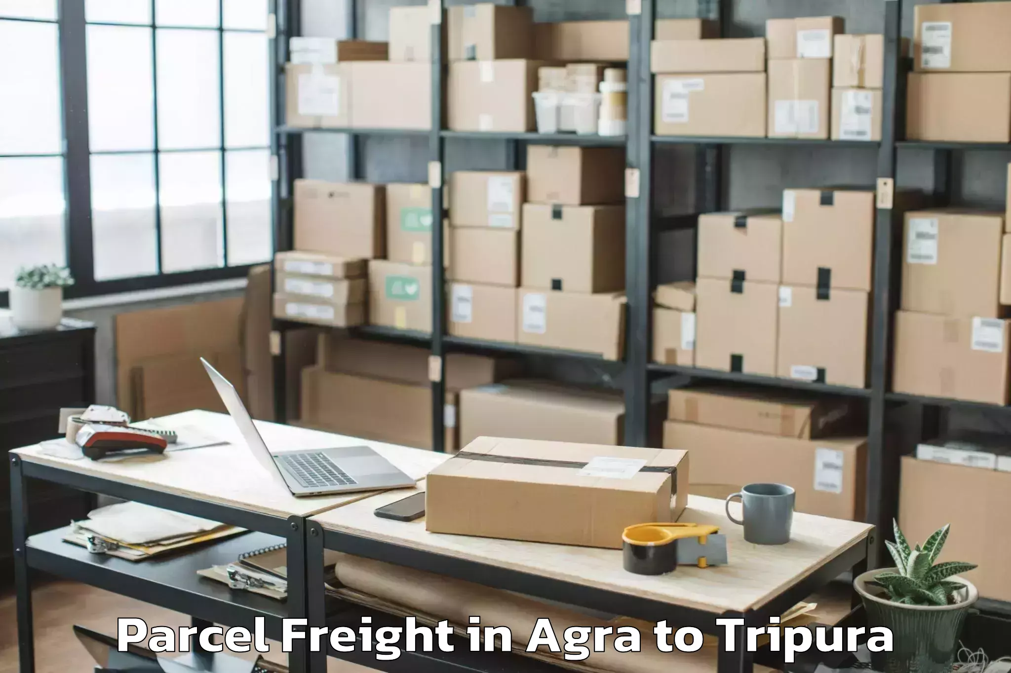 Top Agra to Jampuijala Parcel Freight Available